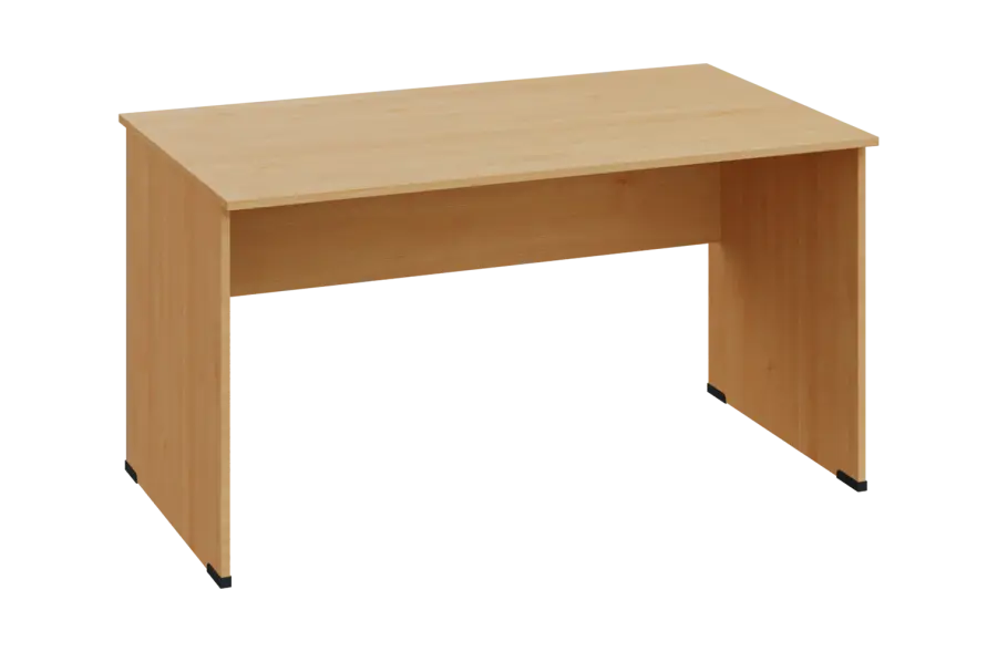 EPL 28 - 14 stůl kancelářský, dřevěná podnož, deska 25 mm, široký 1400 mm, javor horský